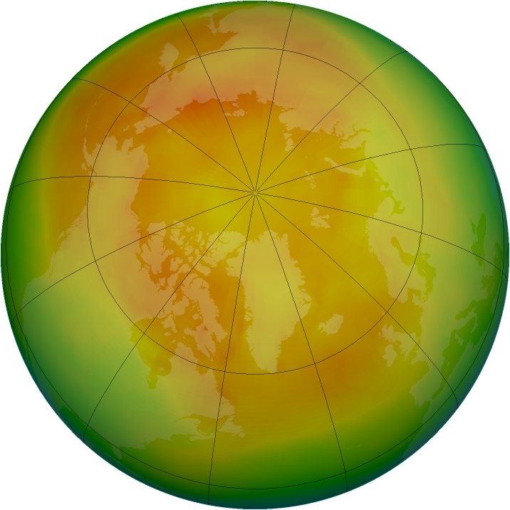 Arctic ozone map for May 1982